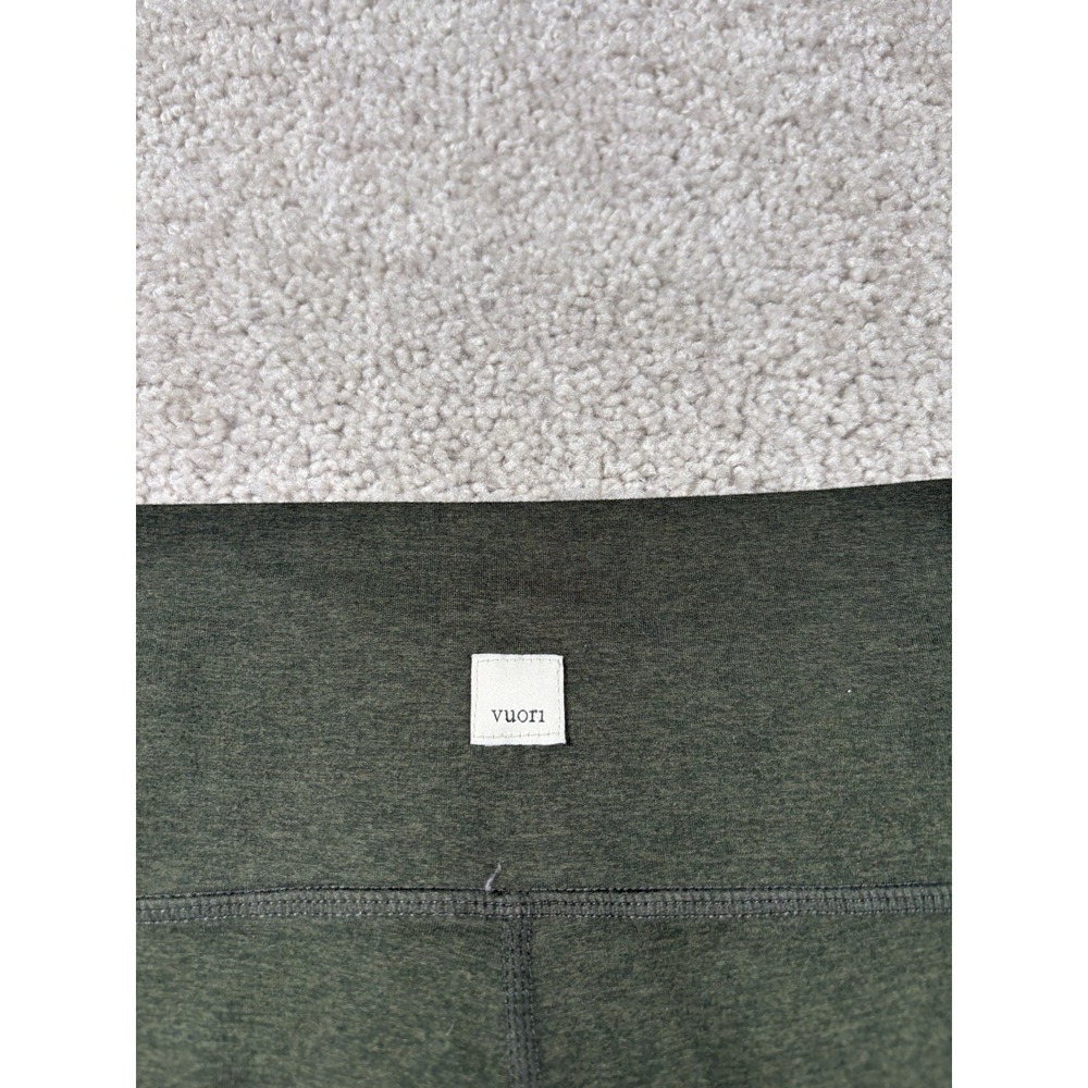 Vuori Womens Clean Elevation Leggings Medium Olive Green Heather Athletic Ankle - Picture 4 of 6